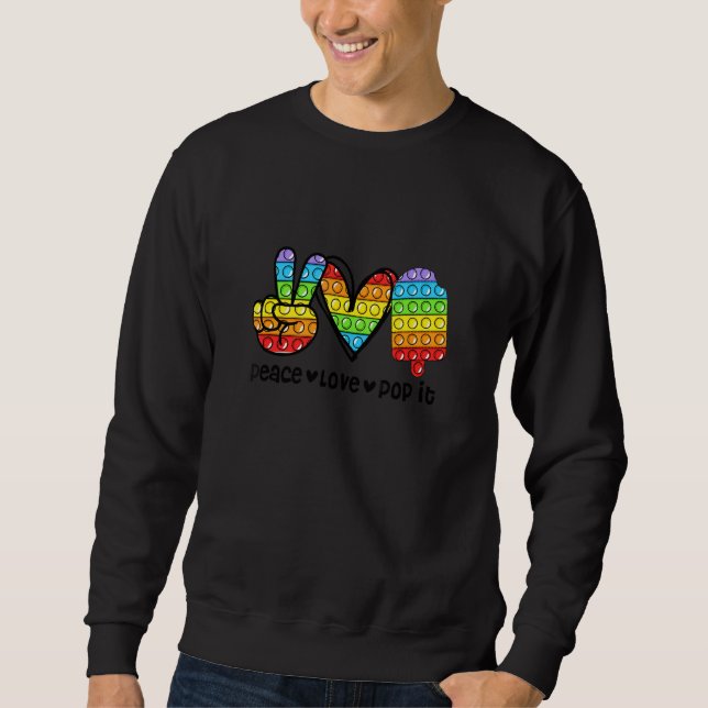 Moletom Paz Amor Pop It Arco-íris Empurra Fidget Sorvete P (Frente)