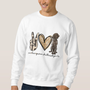 Moletom Paz Amor Pôster Alemão Abreviado Pôr Cachorro