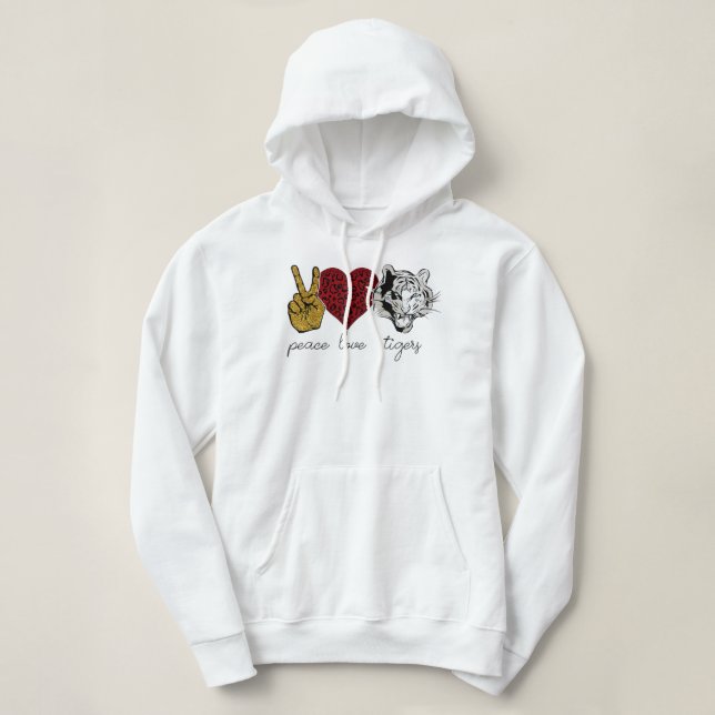 Moletom Paz Amor Tigre Animal Face Tiger Lover (Frente do Design)