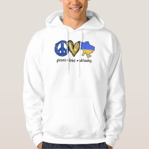 Moletom Paz, Amor, Ucrânia, Bandeira Ucraniana, Eu Fico Co