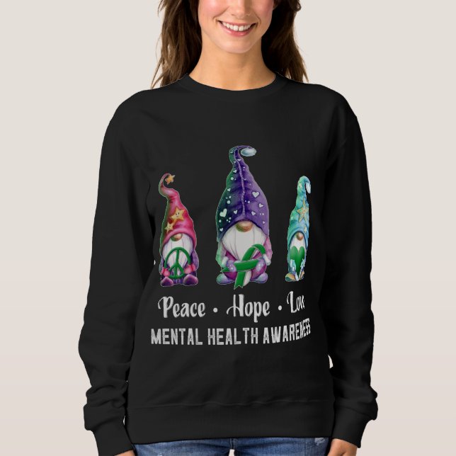 Moletom Paz Esperança Ama Consciência Mental dos Gnomos (Frente)