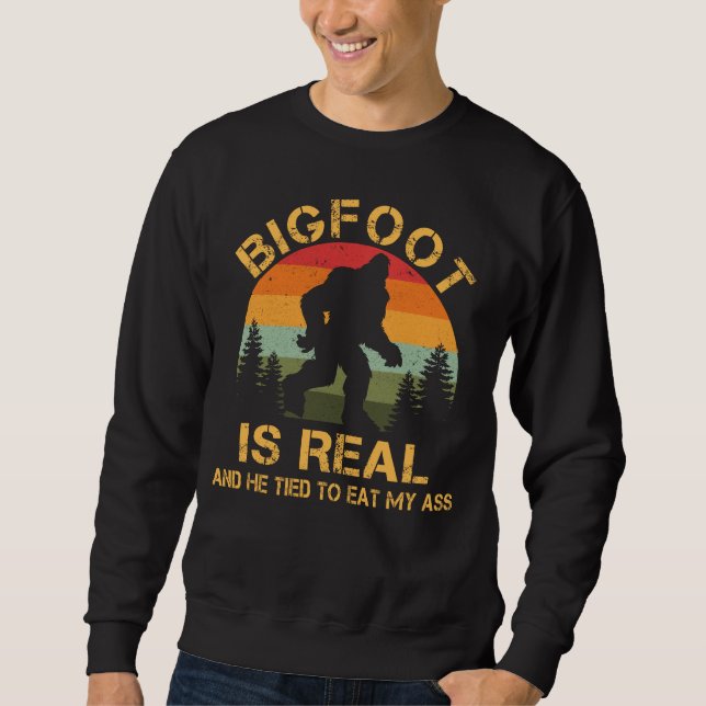 Moletom Pé Grande é Real Ele Tentou Comer Sasquatch Engraç (Frente)