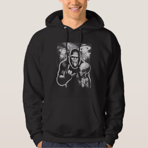 Moletom Pé Grande Engraçado & Sasquatch Alien Sinal de Mão