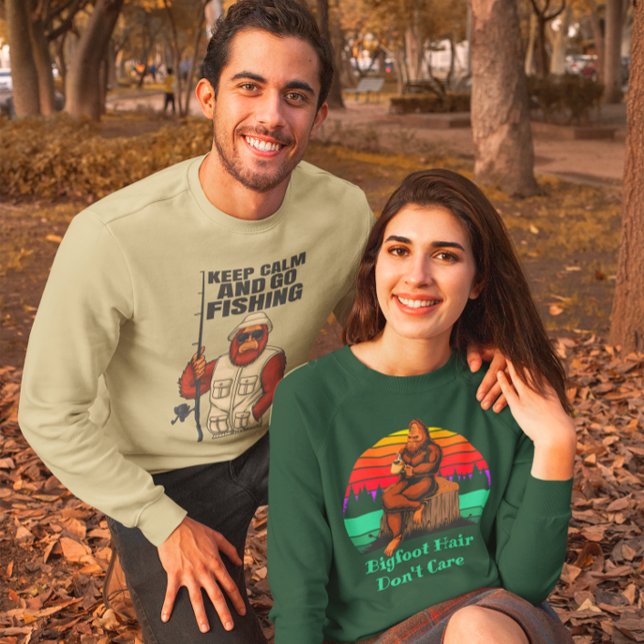 Moletom Pé Grande Manhã Café Cabelo Grande Não se importe (Criador carregado)