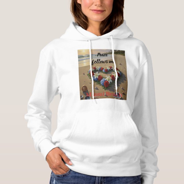 Moletom Peace Follows Me Beautiful Beach Floral T-Shirt (Frente)