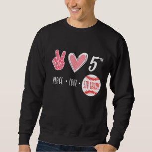 Moletom Peace Love 5 Nível Baseball Players Coach Boys K