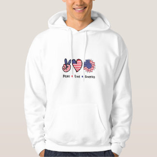 Moletom Peace Love America Men's hoodie
