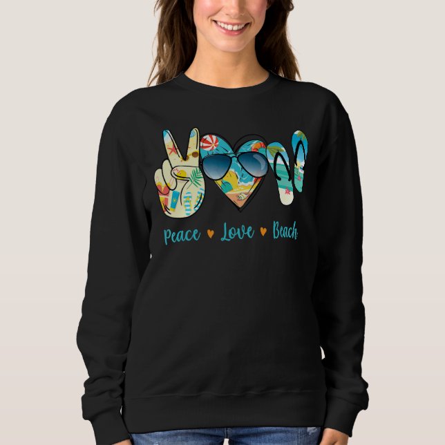 Moletom Peace Love Beach Summer Vacing (Frente)