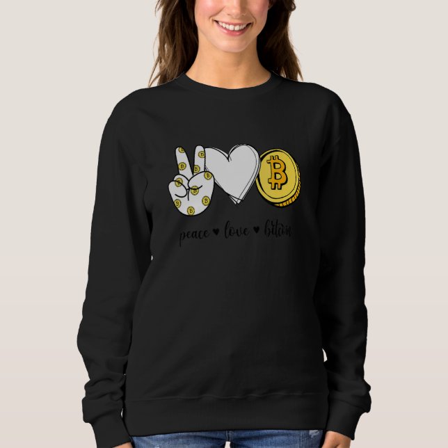 Moletom Peace Love Bitmoney - Sinal de Paz - Símbolo de Mã (Frente)