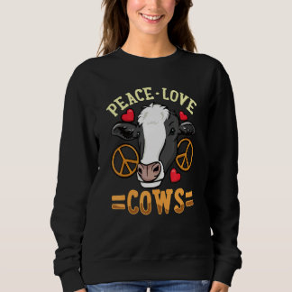 Moletom Peace Love Cows World Farm Animals Day For Man Wom