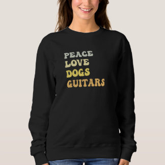 Moletom Peace Love Dogs Guitars  Retro