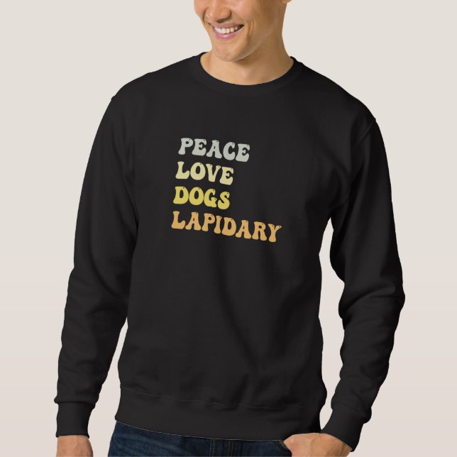 Moletom Peace Love Dogs Lapidary  Retro (Frente)