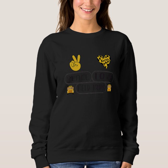 Moletom Peace Love Field Trips School Bus Field Vib (Frente)