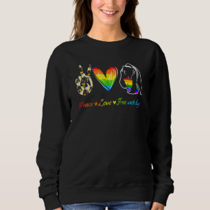 Moletom Peace Love Free Tio Hugs Pride Lgbt Bear Gay Les