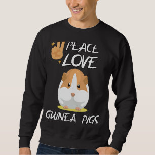 Moletom Peace Love Guiné Pigs porque cobaias me fazem