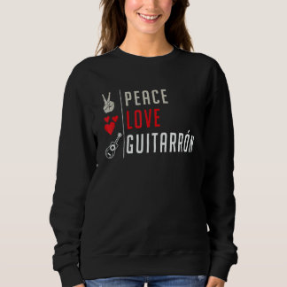 Moletom Peace Love Guitarrón Music Instrument Mexican Guit