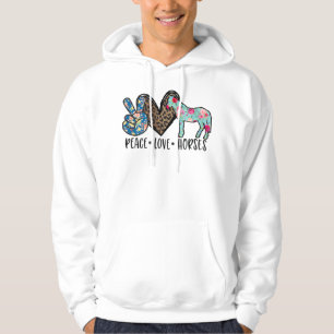 Moletom Peace Love Horses Engraçado Tee for Horse Lover