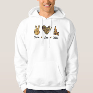 Moletom Peace Love Idaho Leopard Flag Map Souvenirs Para M