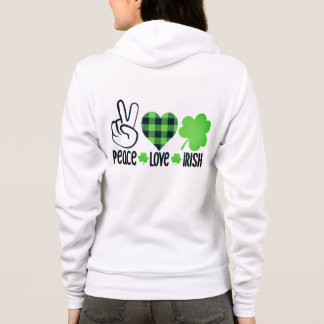Moletom Peace Love Irish St. Patrick's Day Design-66677