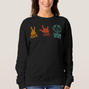 Moletom Peace Love Labrador Retriever Vintage Dog