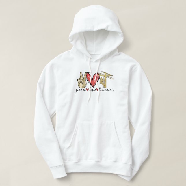 Moletom Peace Love Lineman Shirts (Frente do Design)