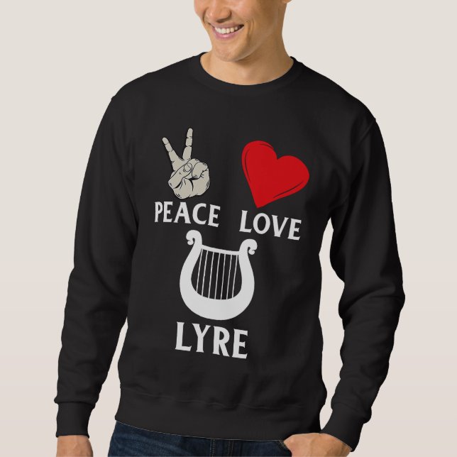 Moletom Peace Love Lyre French Horn Lyre Instrument Lyre P (Frente)