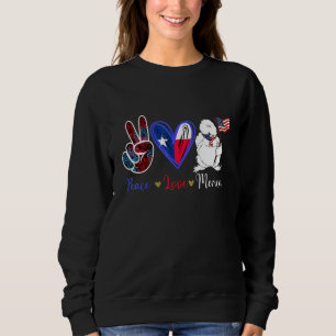 Moletom Peace Love Merica USA Flag Americano Silkie Chicke