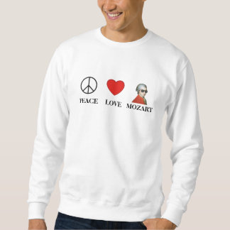 Moletom Peace Love Mozart - Sweatshirt para amantes da mús