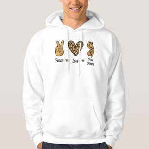 Moletom Peace Love New Jersey Lepard Flag Map Souvenirs M