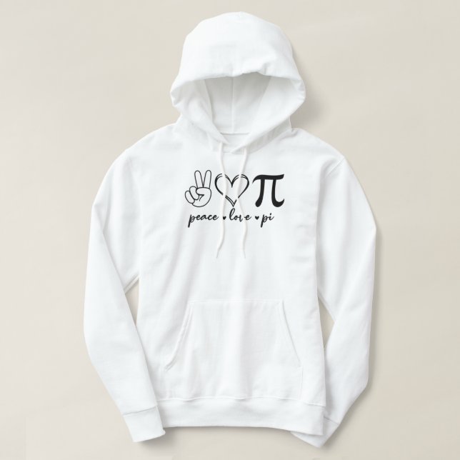 Moletom Peace Love Pi Math Love Pi Day Matemática Te Te (Frente do Design)