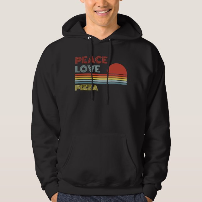 Moletom Peace Love Pizza Retro Vintage (Frente)