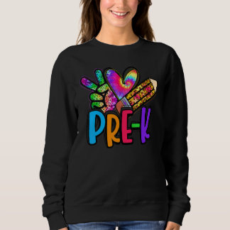 Moletom Peace Love Pre K Squad Tie Dye De Volta Aos Menino