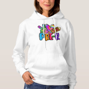 Moletom Peace Love Pre-K Squad Tie Dye De Volta Aos Menino