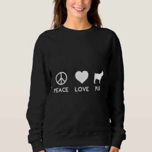 Moletom Peace Love Pug Funny Dog Lover Classic T-Shirt 149