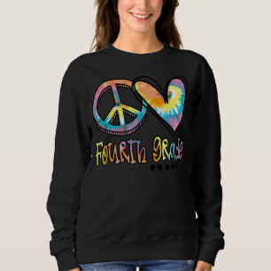 Moletom Peace Love Quarto Grau Tie Dye Primeiro Dia de Sch