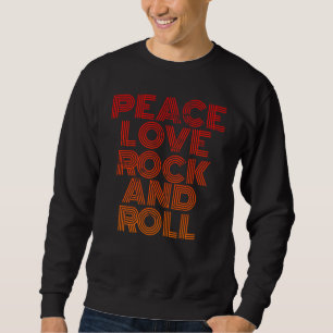 Moletom Peace Love Rock and Roll em um concerto de rock an