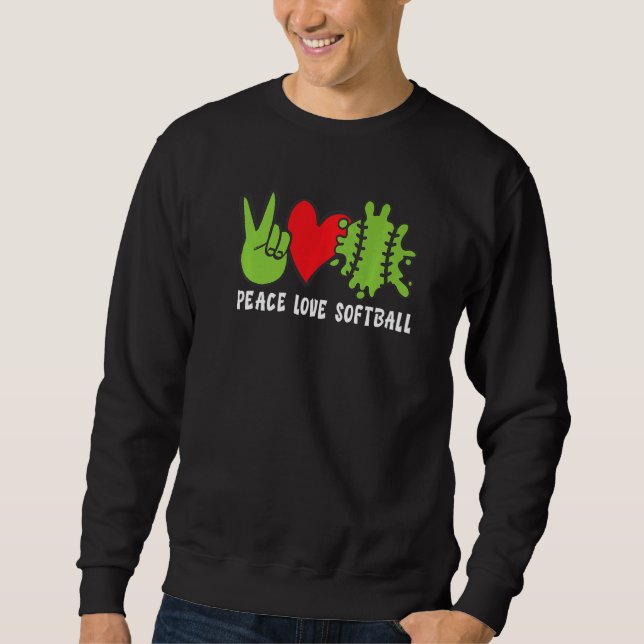 Moletom Peace Love Softball   (Frente)