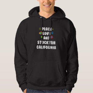 Moletom Peace Love Stockton California Patriotic Ca Patrio