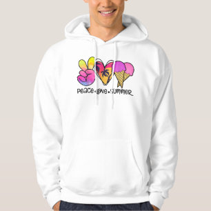 Moletom Peace Love Summer Sorvete Beach Vacation