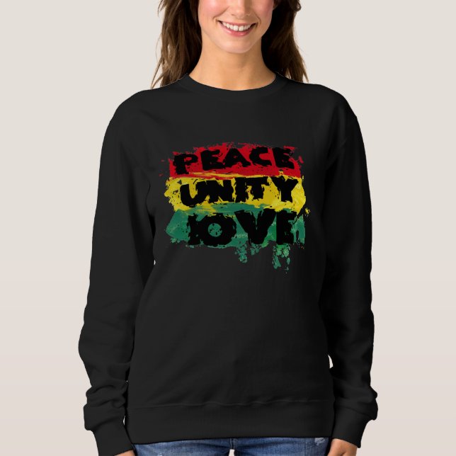 Moletom Peace Love Unity Rastafari Clothing Jamaica Souven (Frente)