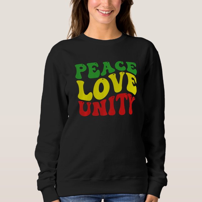 Moletom Peace Love Unity Reggae Roots Jamaica Rasta Reggae (Frente)