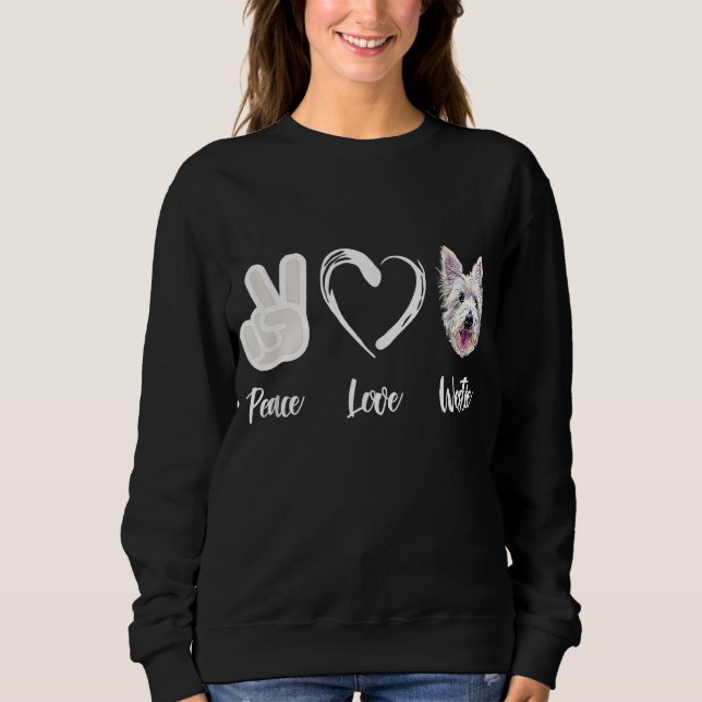 Moletom Peace Love Westie West Highland White Terrier Gift (Frente)
