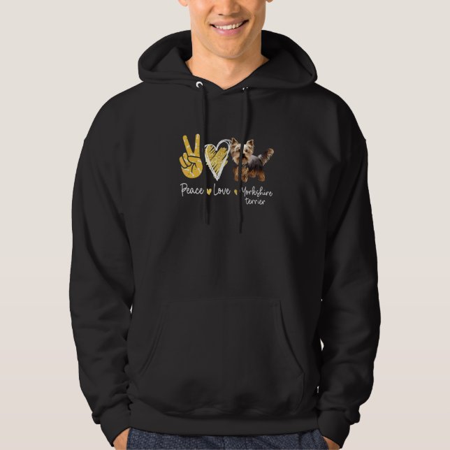 Moletom Peace Love Yorkshire Terrier Dog (Frente)