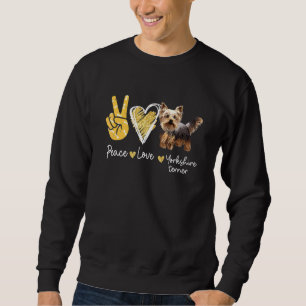 Moletom Peace Love Yorkshire Terrier Dog