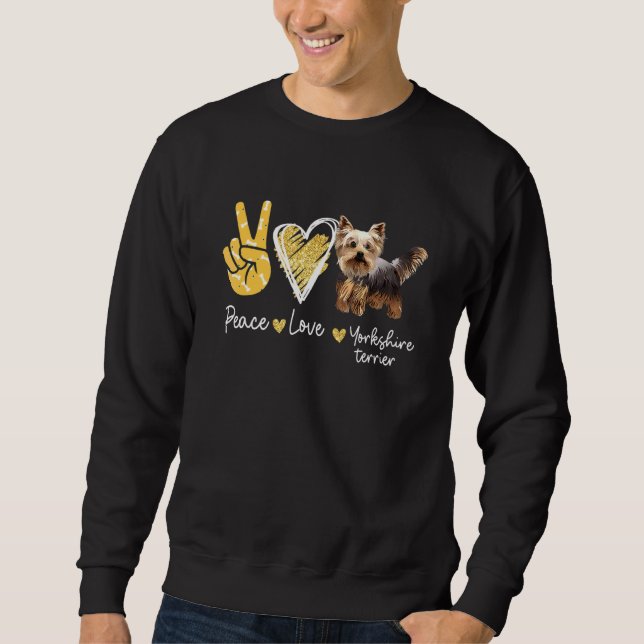 Moletom Peace Love Yorkshire Terrier Dog (Frente)