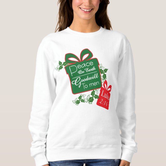 Moletom Peace on Earth Goodwill ChristmasT-Shirt Sweatshir (Frente)