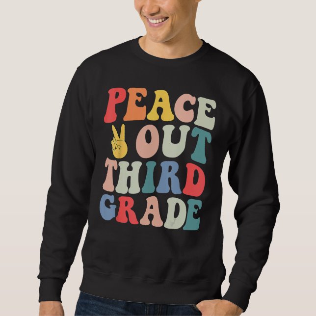Moletom Peace Out 3rd Grade Retro Pastel Happy Last Day Ou (Frente)