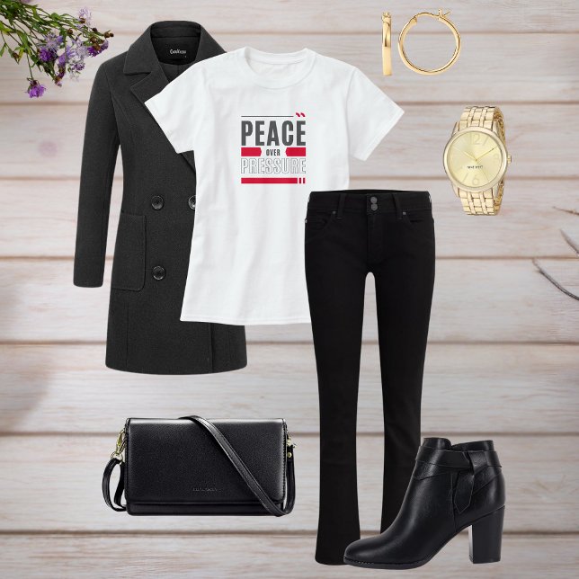 Moletom Peace Over Pressure Motivational Quote Design (Criador carregado)