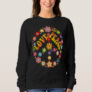 Moletom PEACE SIGN LOVE 60s 70s Tie Dye Hippie Costume