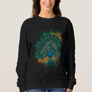 Moletom Peacock de Cauda Colorida Decorativa